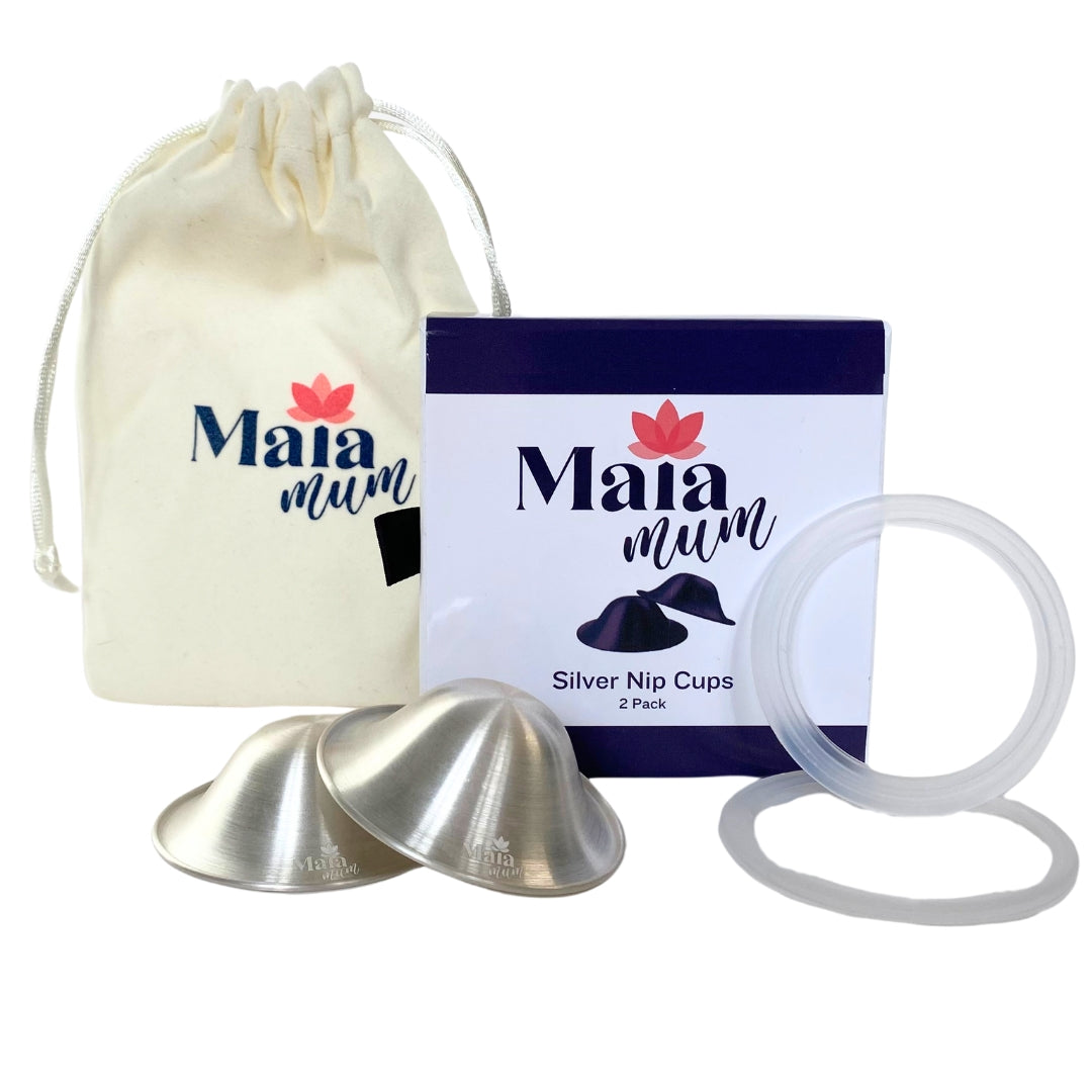 Maia Mum Silver Nip Cups and O-Rings Combo